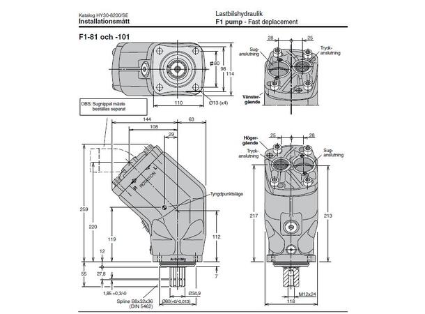 Stempelpumpe F1-081-L Lastebil 0