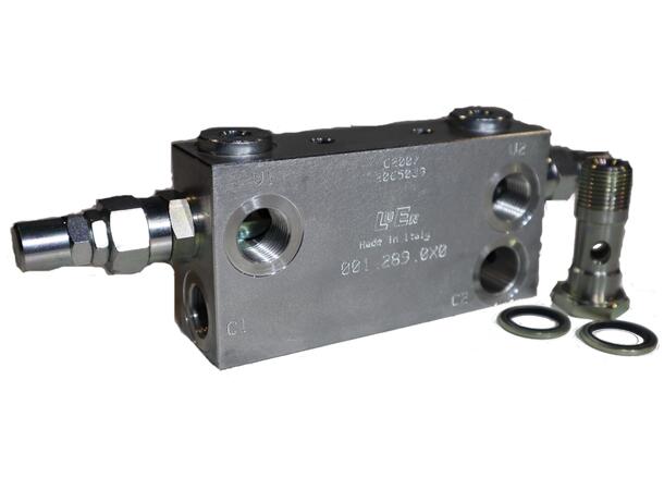 Oversenterv. dbl. 1/2" just.350bar banjo justeringsområde 60-350bar, pilot 4,25:1