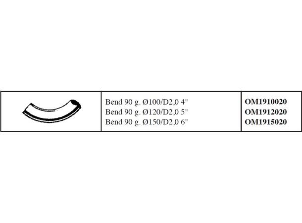 100 90^ BLACK STEEL BEND THICKNESS 20/10 0