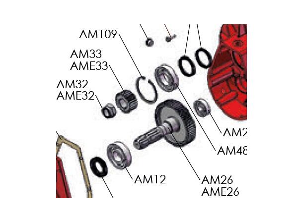 AME26/CM26 tannhjul m/aksel Z53-M2,5 MEC6500-13000 540omdr.