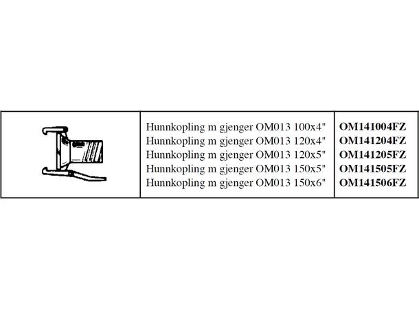 OM hunkobling m/gjenger 5"/ Ø150
