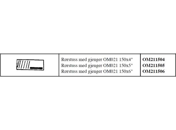 OM rørstuss 5"/ Ø133 m/gj. L=150mm