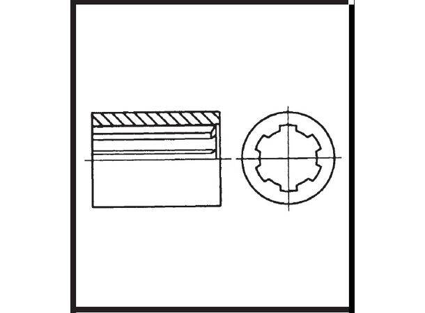 SPLINEHYLSE 1 3/8" L060MM.Ø51.C40. utv.Ø49mm