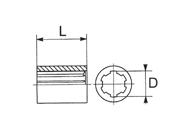 SPLINEHYLSE 1 3/8" L080MM. utv.Ø49mm