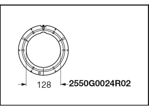 LØPERING 80° Vid-v. SFT S6 / G5-G7. Ø187x128mm for Vid-vinkel trakt