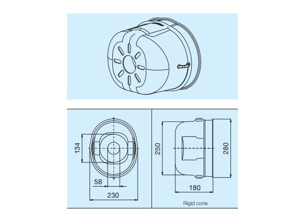 BYPY VERNETRAKT Ø280/230x180mm. Oval