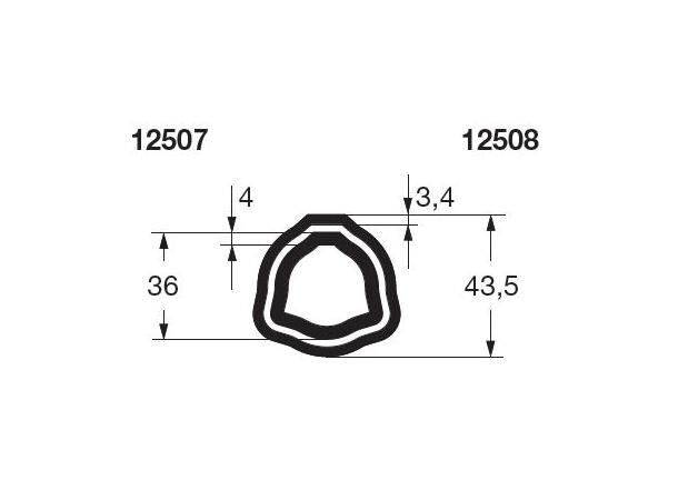 PROFILRØR G4 Ø43,5x3,4mm. 1,0M G4 / 104 - ytre  1,0 meter