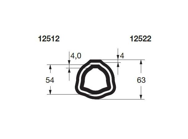 PROFILRØR G7/ G9 Ø54,0x4,0mm. 1,0M G7-ytre  +  G9-indre  1,0 meter