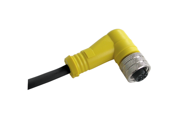 kabel m/M12 kontakt HUN 5m PUR  4-ledere vinklet