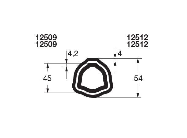 PROFILRØR G7/ G9 Ø54,0x4,0mm. 1,5M G7-ytre  +  G9-indre  1,5 meter