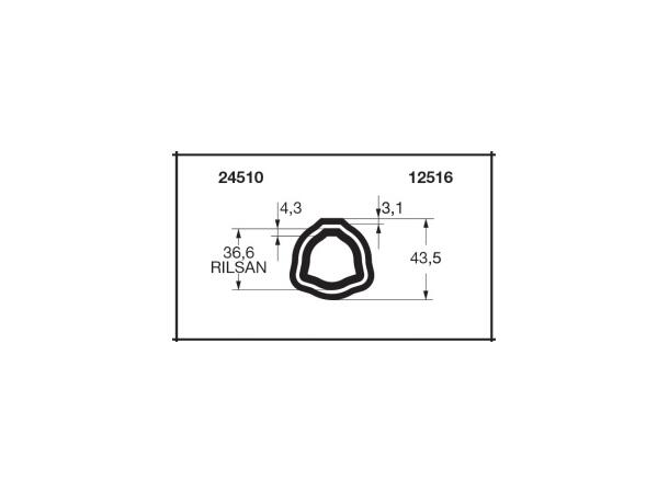 PROFILRØR G4R for Vid-v. indre 1,5M Ø36,6x4,3mm - indre m/Rilsan