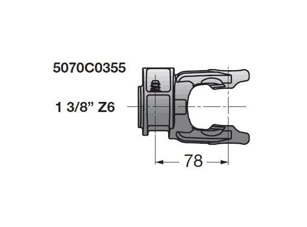 GAFFEL G2/ S2 1 3/8"-Z6  Skyvestift Kryssmål Ø23,8 x 61,3