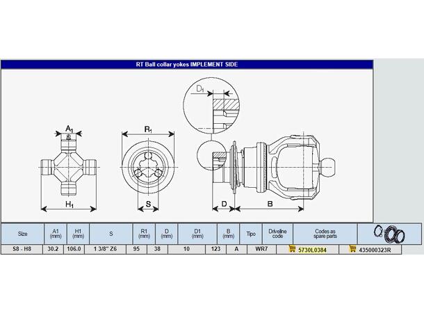 GAFFEL SFT S8. 80°-VV 1 3/8"-Z6