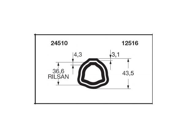 PROFILRØR G4R - ytre for vid-v. 3M Ø43,5x3,1mm - ytre for rilsan