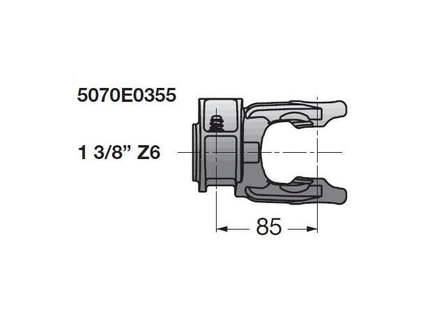 GAFFEL G4/ S4 1 3/8"-Z6  Skyvestift Kryssmål Ø27 x 74,6