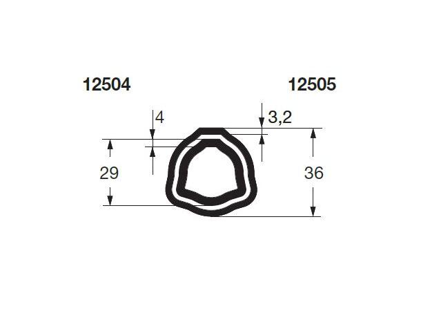 PROFILRØR G2 Ø36,0x3,2mm. 1,0M G2 / 102 - ytre  1,0 meter