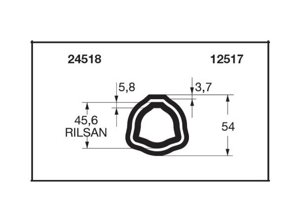 PROFILRØR G7R Ø54,0x3,7mm 1,0M - ytre G7R for Rilsan 80'-Viv-v.