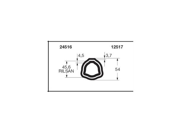 PROFILRØR G7R Ø54,0x3,7mm 1,0M - ytre G7R for Rilsan 80'-Viv-v.