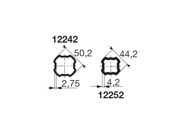 PROFILRØR S5 Ø44,2x4,2mm. 1,5M SFT S5 - indre  1,5 meter