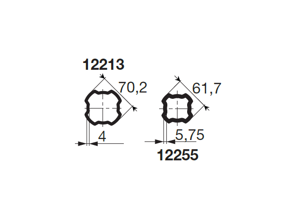 PROFILRØR SH /S0 Ø70,2x4,0mm. 1,0M SFT SH og S0 - ytre  1,0 meter