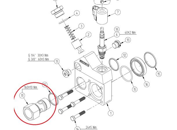 Banjonippel omløpsventil for SAP 084-108