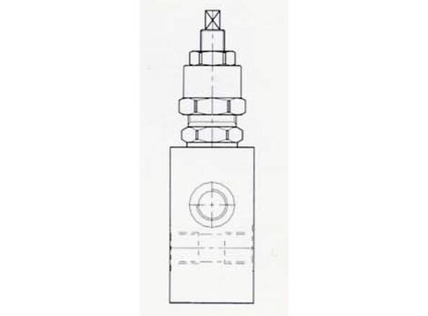 Trykkbegr.v. 50-210 bar m/hus 1/2" stål