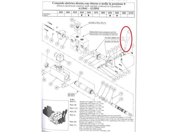 Spak for Q25/45 for sleidekontr D41 sleidekontr.D41