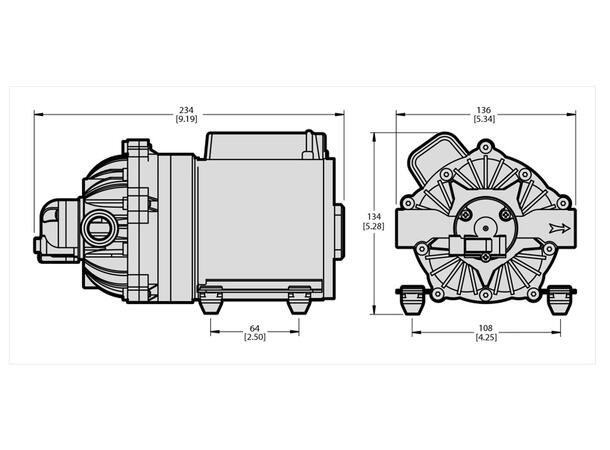 Membranpumpe   26,5 l/min 4,1 bar 24volt EF 7000