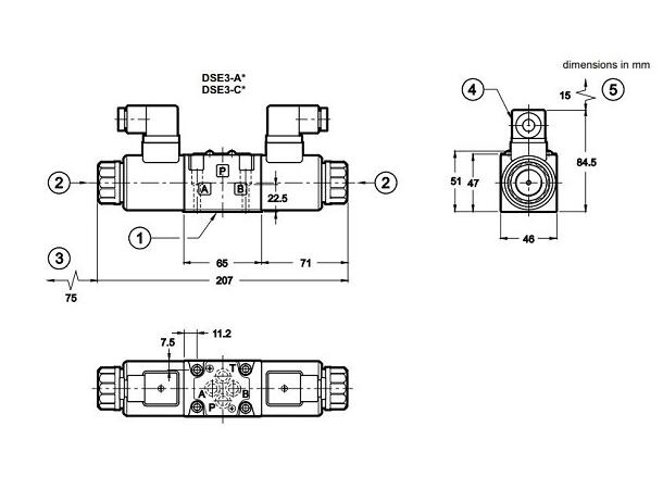 Proporsjonalventil DSE3-C26 Cetop 03, 12 VDC