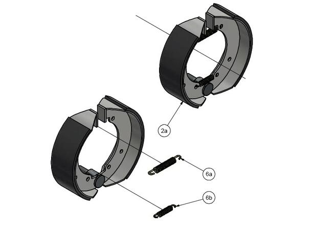 bremsesko 400x80. Mek.brems 40G kit kpl. m/2 stk bremsesko+fjær og bolt