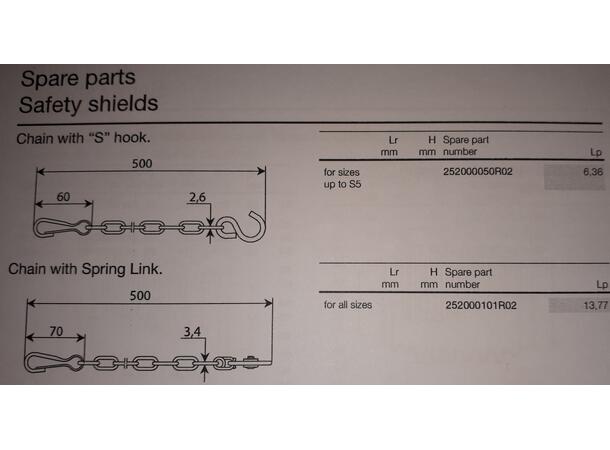 KJETTING BYPY str. 6-S0 m/kjetting & låseplate  (kit / 2 stk)
