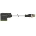 Spolekontakt FORM A, 3m PUR, M12 (2+J) 24V AC/DC, LED og Transientbeskyttelse