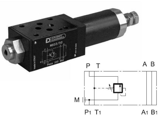 Sekvensventil MSD5/50, 50-280 bar Cetop 03