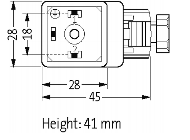 Spolekontakt FORM A, uten kabel 24V AC/DC, LED og Transientbeskyttelse