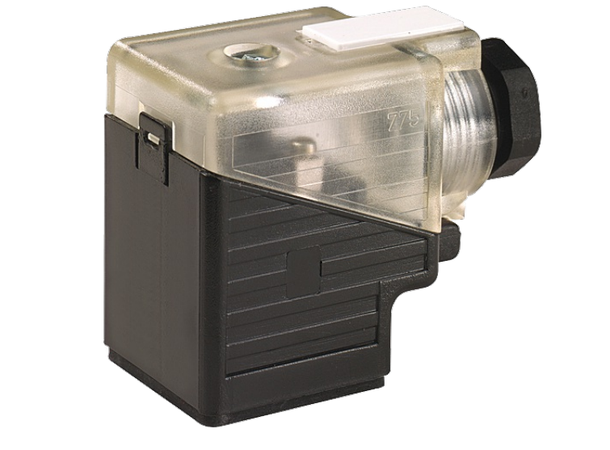 Spolekontakt FORM A, uten kabel 24V AC/DC, LED og Transientbeskyttelse