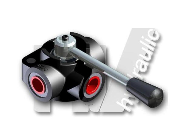 Velgerventil 3/2 - 3/8" manuell Åpen i sjaltestilling