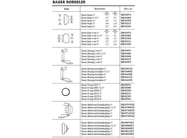 BAUER kule,svart 3-1/2" Ø89