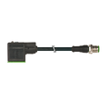 Spolekontakt FORM A, 1,5m PUR, M12 (3+J) 24V DC, LED og transientbeskyttelse
