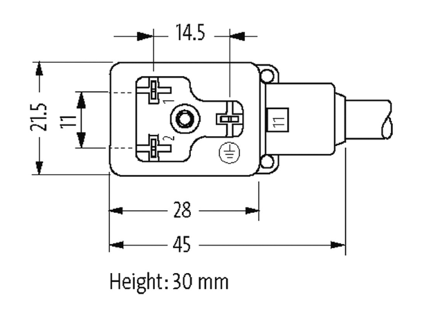 Spolekontakt FORM BI, 5m PUR 24V AC/DC, LED og transientbeskyttelse