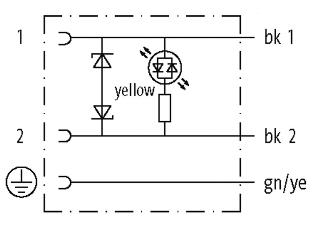 Spolekontakt FORM BI, 5m PUR 24V AC/DC, LED og transientbeskyttelse