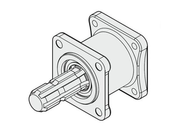 Adapter med traktortapp 600Nm 6 tenner 1 3/8 traktortapp