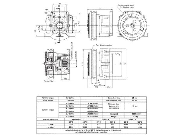 Elektromagnetisk kobling 12V - 78Nm reimhjul ø153 -   kode: 30929