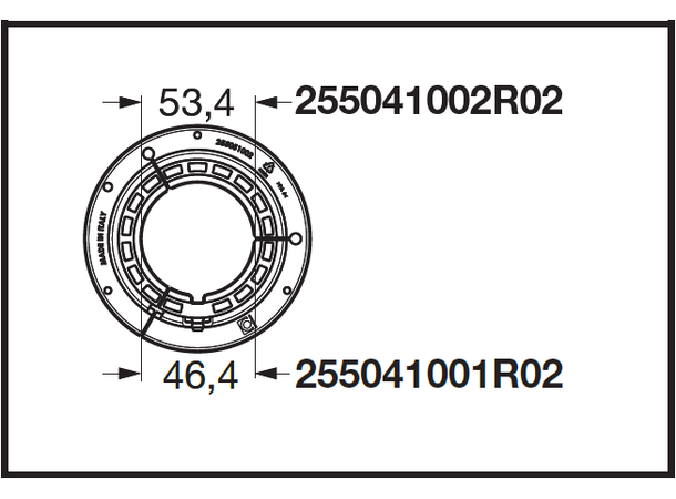 LØPERING BYPY GLOBAL G4 - YTRE G4.  Ø53,4 x 72,5mm