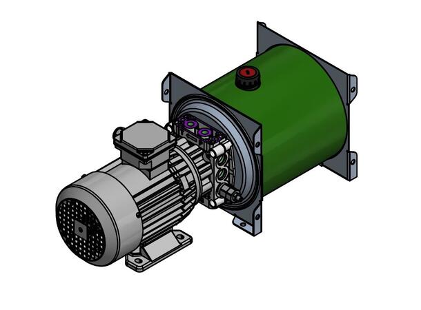 Miniagg. 4,20 ccm 230/400V, 0,75 kW 7L AC motor 3 fas, 1400 omdr.