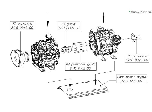 Standard brakett for tandem BPS300-BPS260-BPS200-BPS160