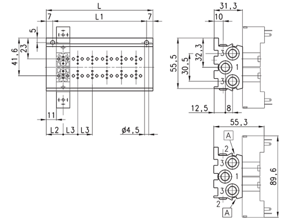 Ventilblokk m/magnetventiler x12 -40  24VDC