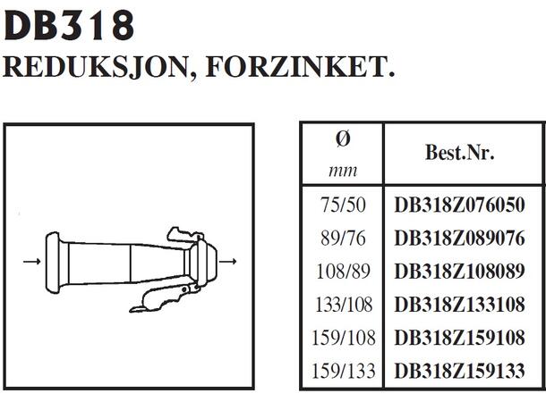 BAUER reduksjon 6"-4"/ Ø159-108