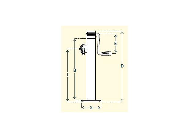 SIMOL støtteben 1500kg (sidesveiv) Lh=350mm / Q70mm