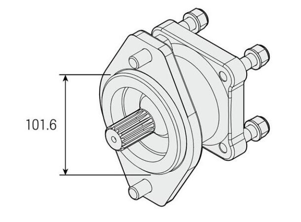 Adapter ISO 4 bolt til SAE B 2 bolt Z13 300 Nm