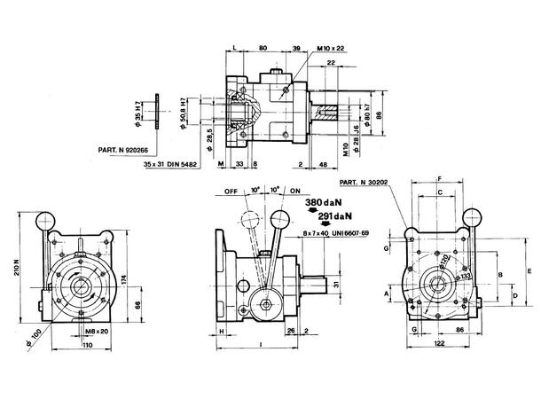 Mekanisk kobling HI-30/R-BC Gr.2/3 Reversibel  18,5 daNm